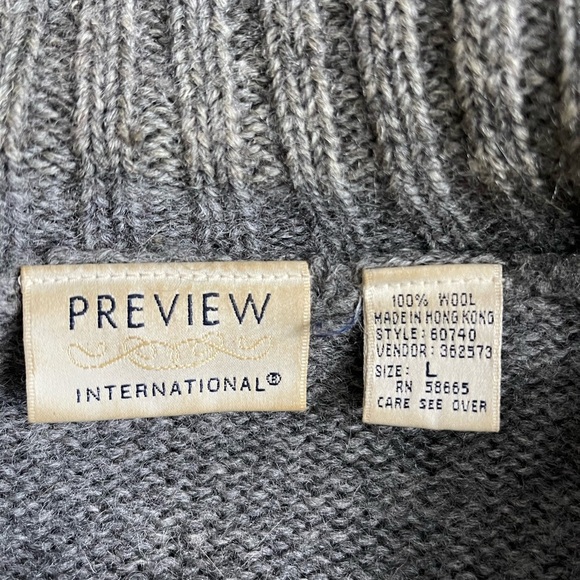 Vintage By Preview  Southwestern Knit Wool‎ Full Zip Front Sweater Size: L - Picture 6 of 8